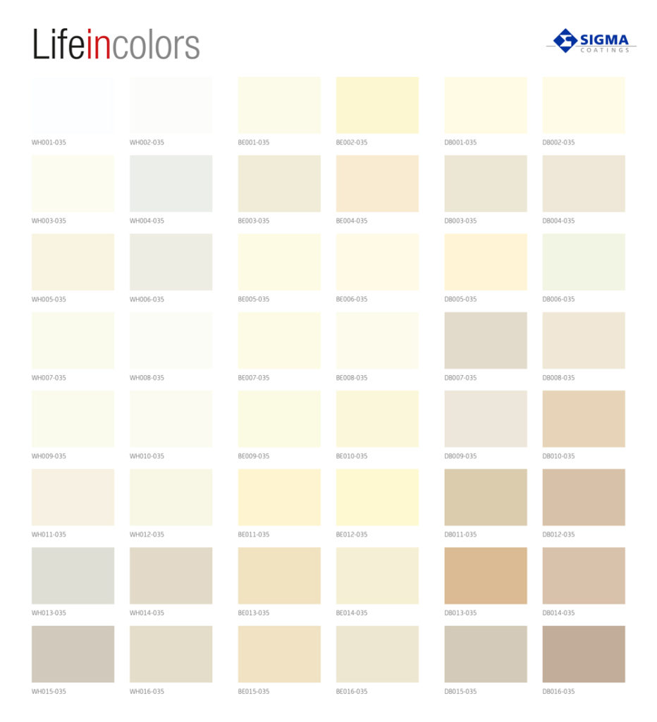 Palette colori Life in Colors - Sigma Coatings